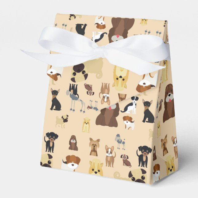 Hundemuster Geschenkschachtel (Vorderseite)