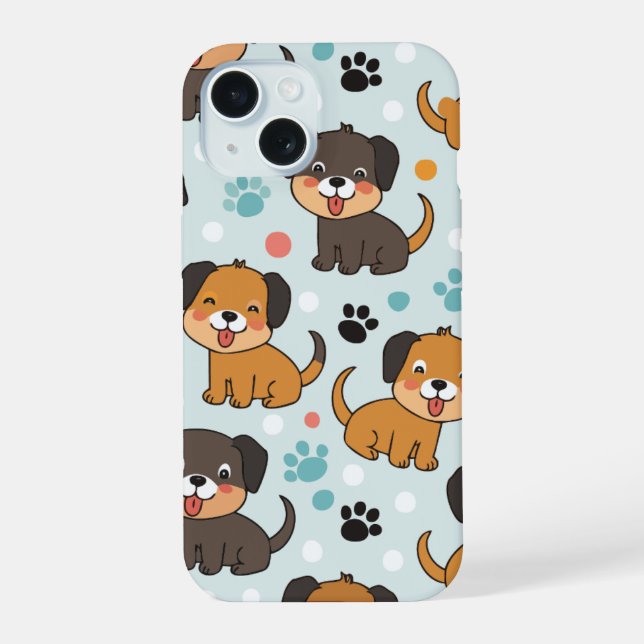 Hundemuster  iPhone 15 hülle (Rückseite)