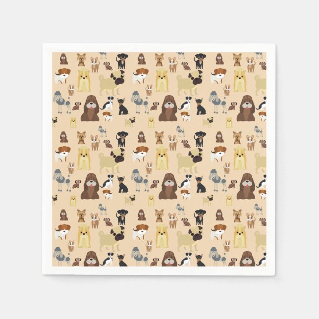 Hundemuster Serviette (Vorderseite)