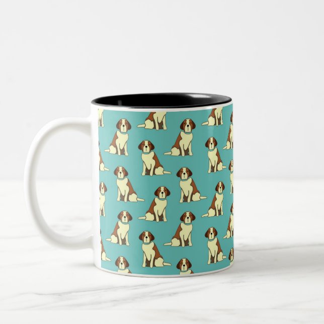 Hundemuster Zweifarbige Tasse (Links)