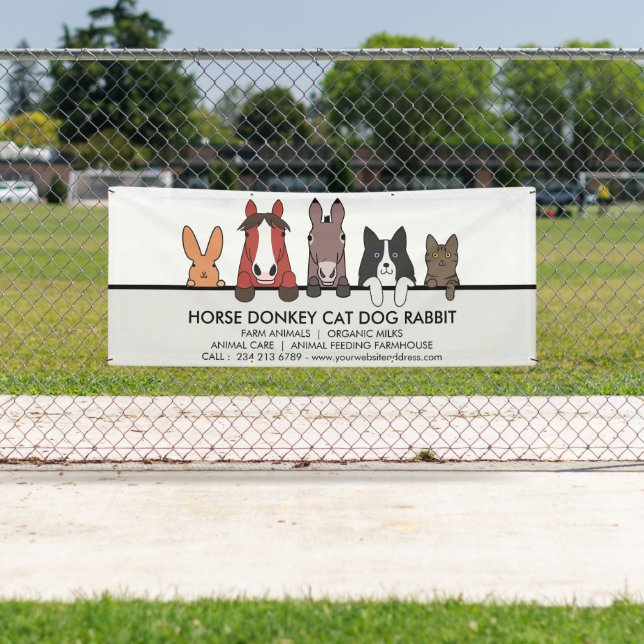 Hundemütige Pferde-Donkey-Katze Hündchen Banner (Insitu)