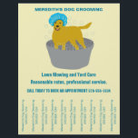 Hundemütigende Hundegroomere reißen die Streifen a Flyer<br><div class="desc">Mit diesem Flyer werben Sie für Ihr Hundepflegergeschäft mit Strickreiben mit Ihrem Firmennamen und Ihrer Telefonnummer. Mit dieser niedlichen Abbildung eines Hundes mit einer duschblauen Duschhaube in einem Metallwaschbecken ist dieser Marketing Flyer perfekt für Hundegroßomere. Mit diesem beruflich aussehenden Flyer mit gelbem Hintergrund und hellblauen Schriftzeichen, der sich perfekt für...</div>