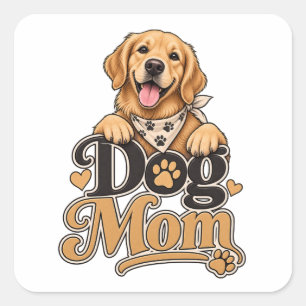 Hundemutter-Aufkleber   Lustiges Geschenk   Hunde  Quadratischer Aufkleber