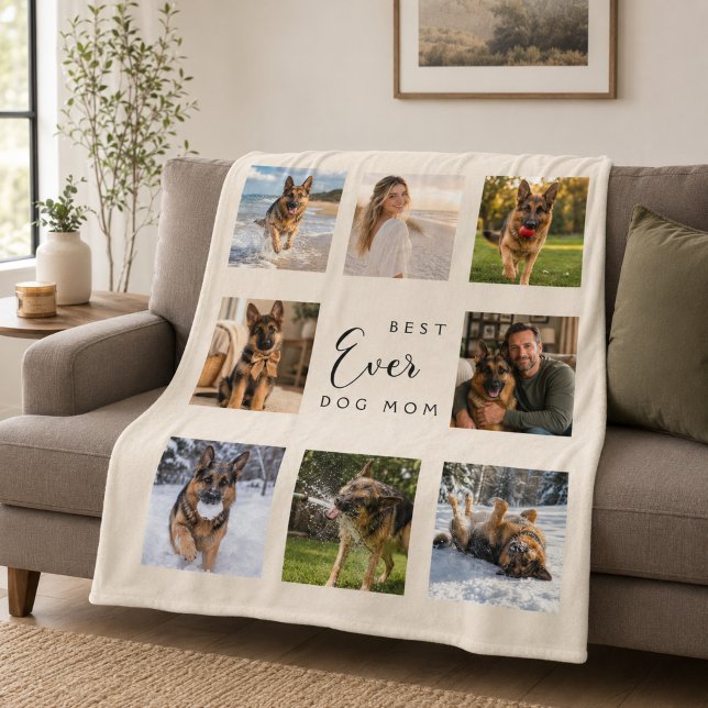 Hundemutter Champagner Elfenbein Foto-Collage Fleecedecke (Von Creator hochgeladen)