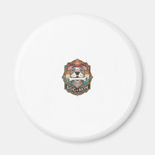 Hundemutter-Knochen-Bandana-Vintage-Rahmen_1 Magnet
