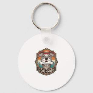 Hundemutter-Knochen-Bandana-Vintage-Rahmen_1 Schlüsselanhänger