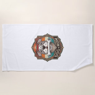 Hundemutter-Knochen-Bandana-Vintage-Rahmen_1 Strandtuch