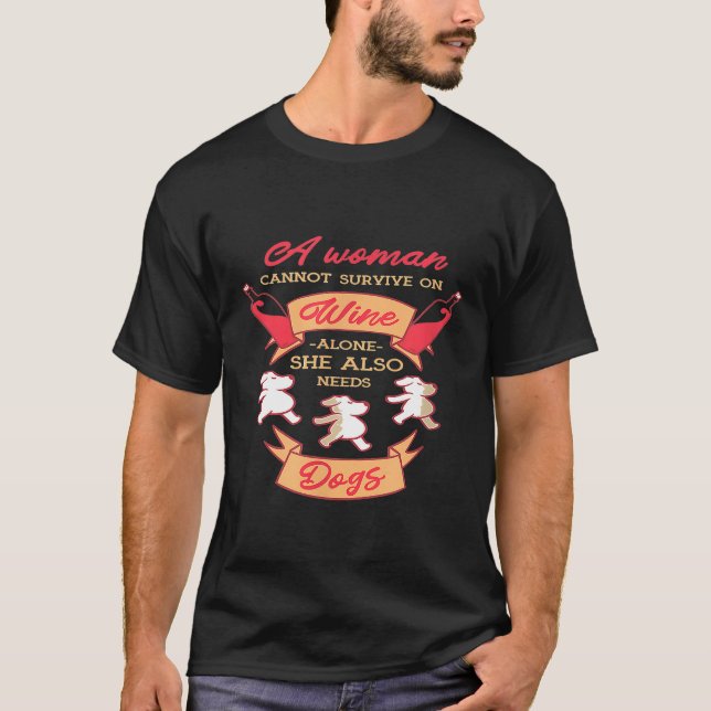 Hundemutter Lieben Weinhund Mutter für Weinliebhab T-Shirt (Vorderseite)