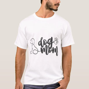Hundemutter-Liniendesign Minimalistischer Hunde-L T-Shirt