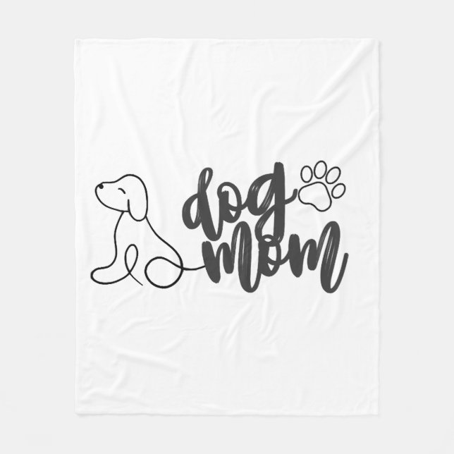 Hundemutter-Liniendesign  Minimalistischer Hundeli Fleecedecke (Vorderseite)