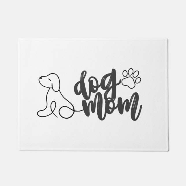 Hundemutter-Liniendesign  Minimalistischer Hundeli Fußmatte (Vorderseite)