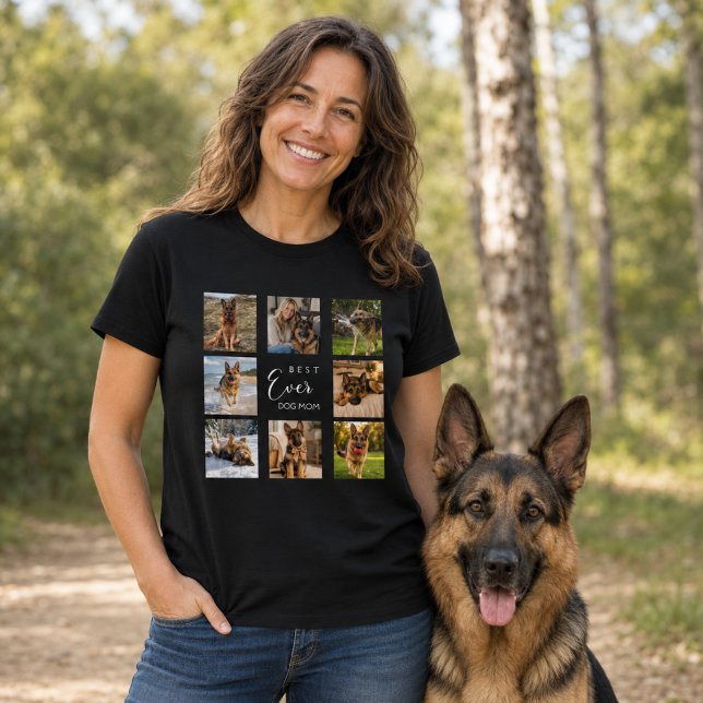 Hundemutter Mama Fotocollage schwarz T-Shirt (Von Creator hochgeladen)