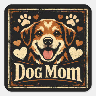 Hundemutter – Stolz auf die Mutterliebe für Hunde Quadratischer Aufkleber
