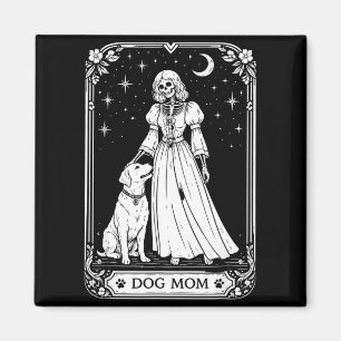 Hundemutter Tarotkarte Skelett Hexe lustig gruseli Magnet