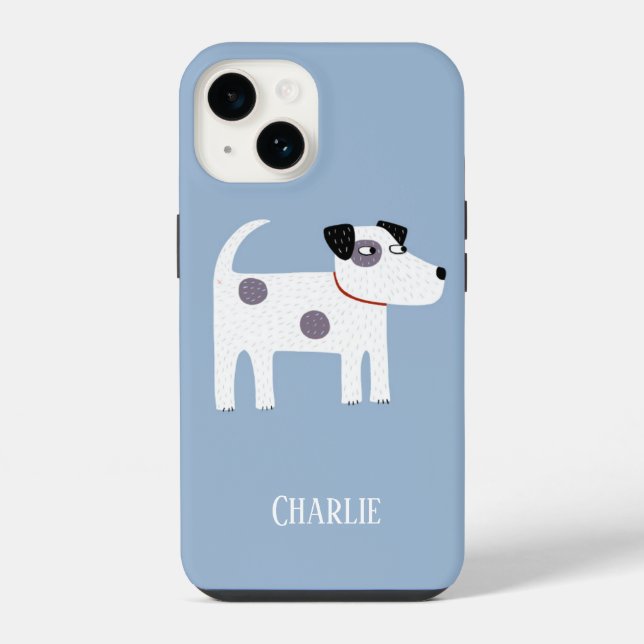 Hundename Blau iPhone Hülle (Rückseite)