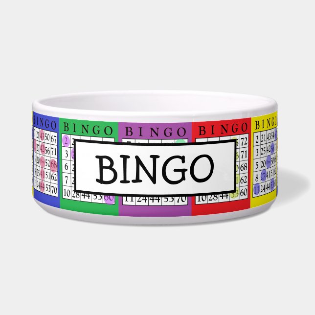 Hundename Funny BINGO Karten Hundeschale hinzufüge Napf (Vorderseite)