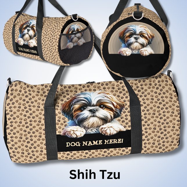 Hundename, Ihr Name, Shih Tzu Duffle Bag (Von Creator hochgeladen)
