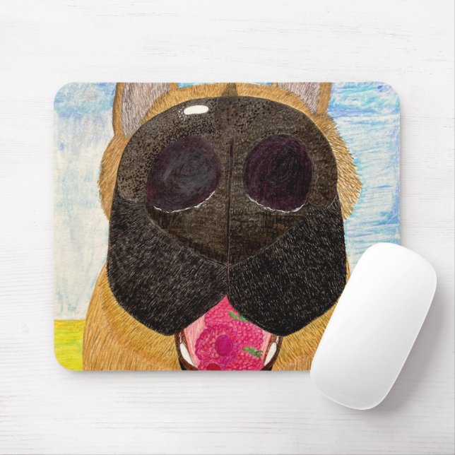 Hundenase und Himbeeren-Mauspad Mousepad (Mit Mouse)