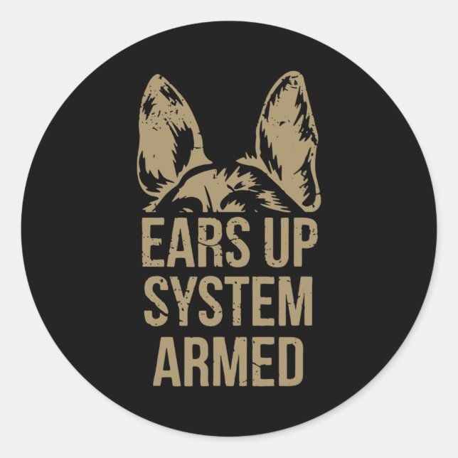 Hundeohren Runder Aufkleber (Vorderseite)