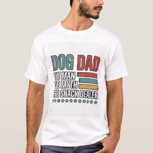 Hundepapa Der Snack-Händler Vintage Pfotenabdruck- T-Shirt