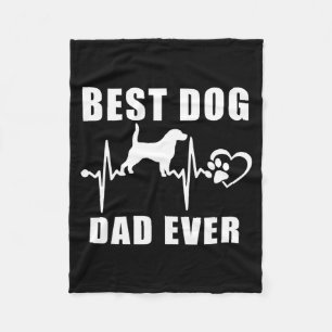 Hundepapa ever Beagle-Hunde-Herzschlag-Pfote-Welpe Fleecedecke