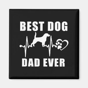 Hundepapa ever Beagle-Hunde-Herzschlag-Pfote-Welpe Magnet