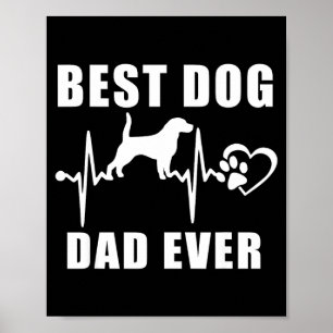 Hundepapa ever Beagle-Hunde-Herzschlag-Pfote-Welpe Poster