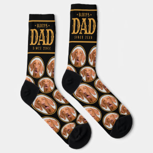 Hundepapa-Geschenk mit individuellem Foto-Muster i Socken