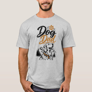 Hundepapa Golden Retriever Berg T-Shirt