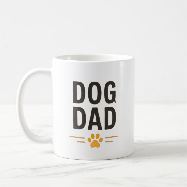 Hundepapa mit Pfoten-Einfachdesign Kaffeetasse (Links)