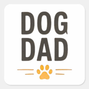Hundepapa mit Pfoten-Einfachdesign Quadratischer Aufkleber