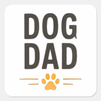 Hundepapa mit Pfoten-Einfachdesign Quadratischer Aufkleber