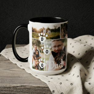 Hundepapa Moderne Minimale Tier-Fotocollage Pfoten Tasse