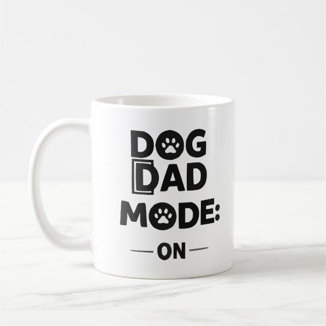 Hundepapa-Modus EIN – Fetter Schwarz-Weiß-Pfotenab Kaffeetasse (Links)