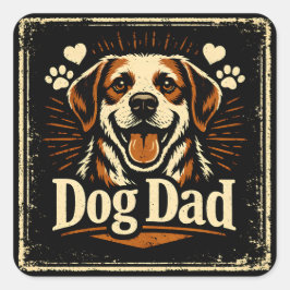 Hundepapa – Stolz auf die Liebe zum Hund Quadratischer Aufkleber