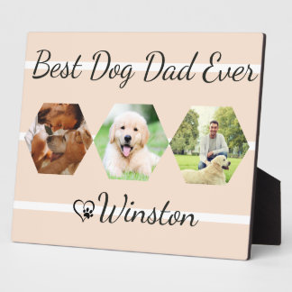 Hundepapa-Tan-Streifen-Sechseck-Foto Vatertag Fotoplatte