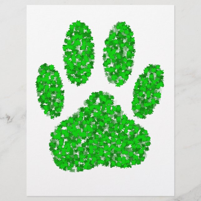 Hundepapierdrucke auf grünen Folien (Vorderseite)