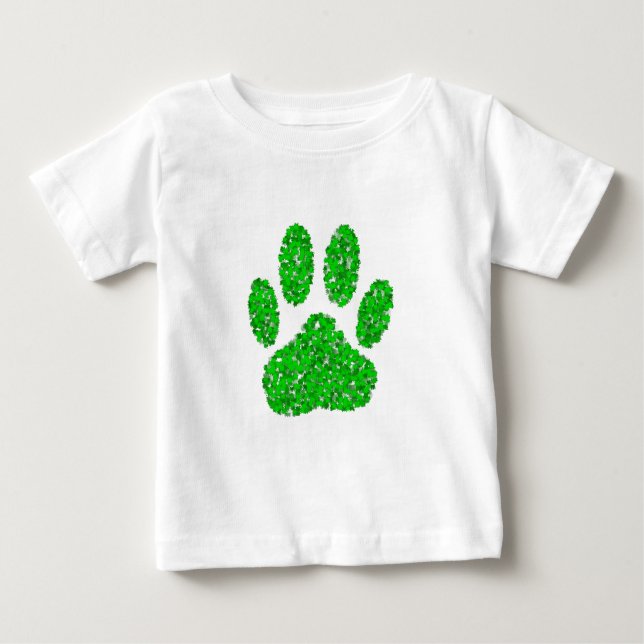 Hundepapierdrucke auf grünen Folien Baby T-shirt (Vorderseite)