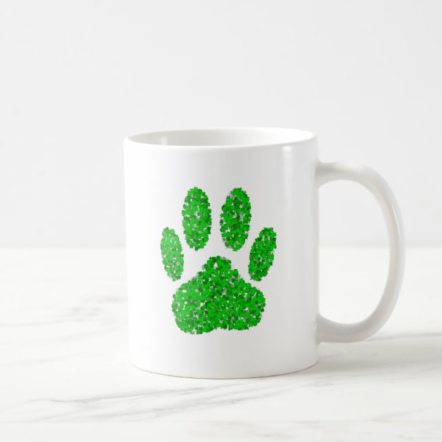 Hundepapierdrucke auf grünen Folien Tasse (Rechts)