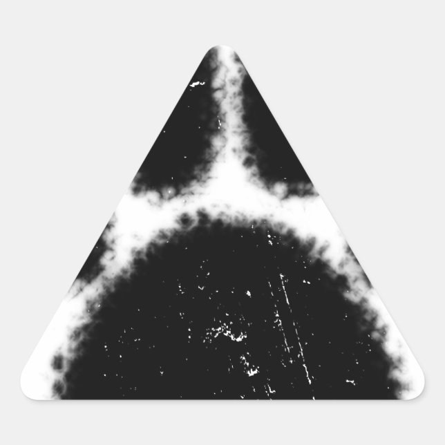 Hundepapierdrucke mit starkem und gestörtem Druck Dreieckiger Aufkleber (Vorderseite)