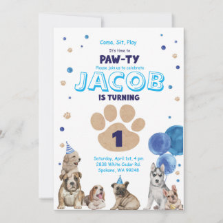 Hundeparty-Einladung für Jungen Einladung