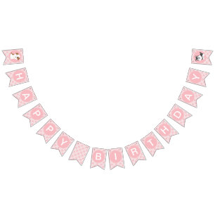 Hundeparty Geburtstagsfeier Girlande Banner rosa