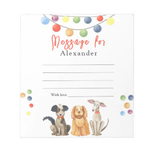 Hundeparty Kinder Zeitkapsel Nachricht Notizblock