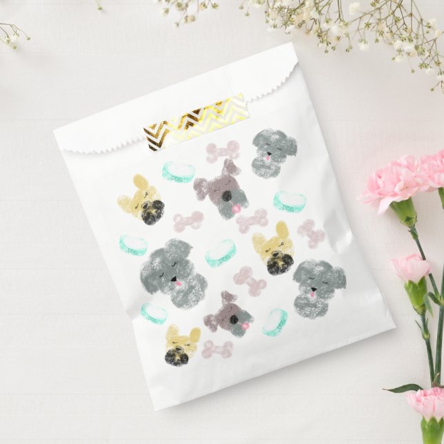 Hundeparty-Kritzeleien Rosa Blau Geschenktütchen (Versiegelt)
