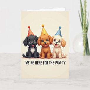 Hundeparty-Pfoten-Geburtstagskarte Karte