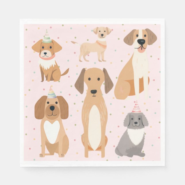 Hundeparty Servietten (Vorderseite)
