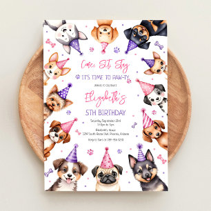 Hundeparty Zeit zum Feiern Hundeparty Geburtstag Einladung