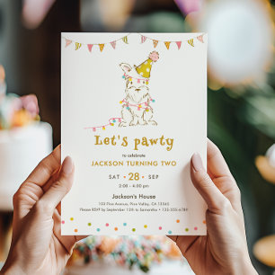 Hundeparty zum 2. Geburtstag eines Kindes mit Hund Einladung