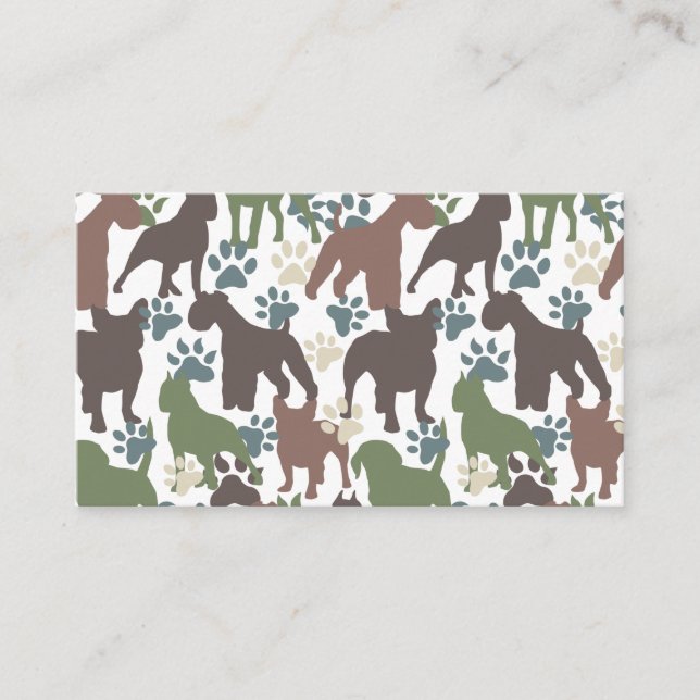 Hundepaw Animal Print Camouflage Camouflage Muster Visitenkarte (Vorderseite)