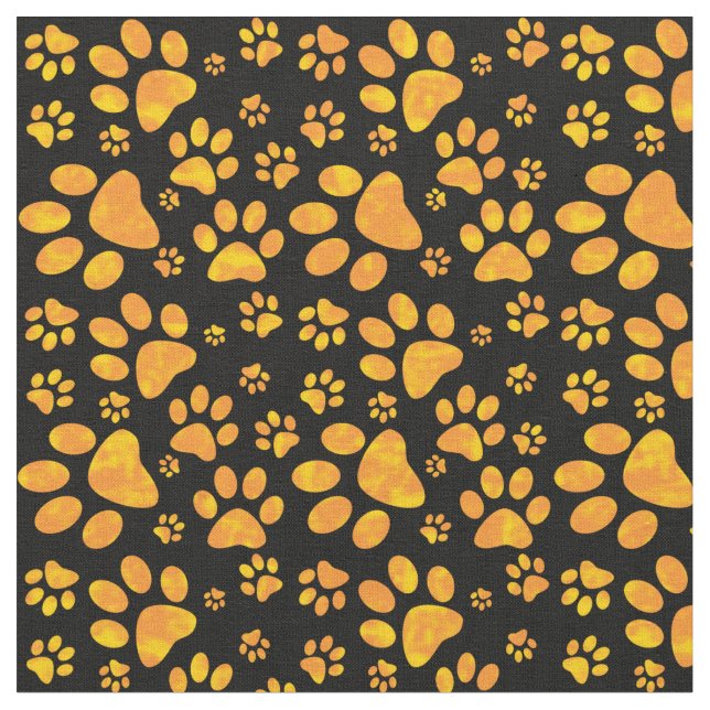 Hundepaw-Druckmuster| Orange Stoff (Nahaufnahme)